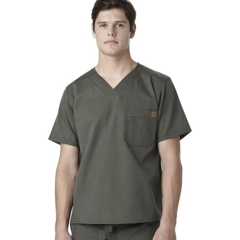 Carhartt Solid Ripstop‎ Scrub Utility Men’s Top, Size Large, Color Gray